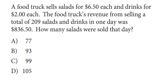 SAT math test
