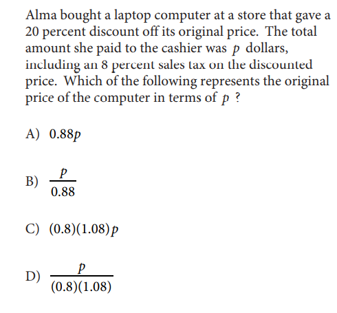 SAT math test
