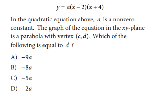 SAT math test