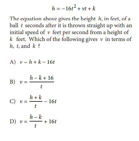 SAT math test